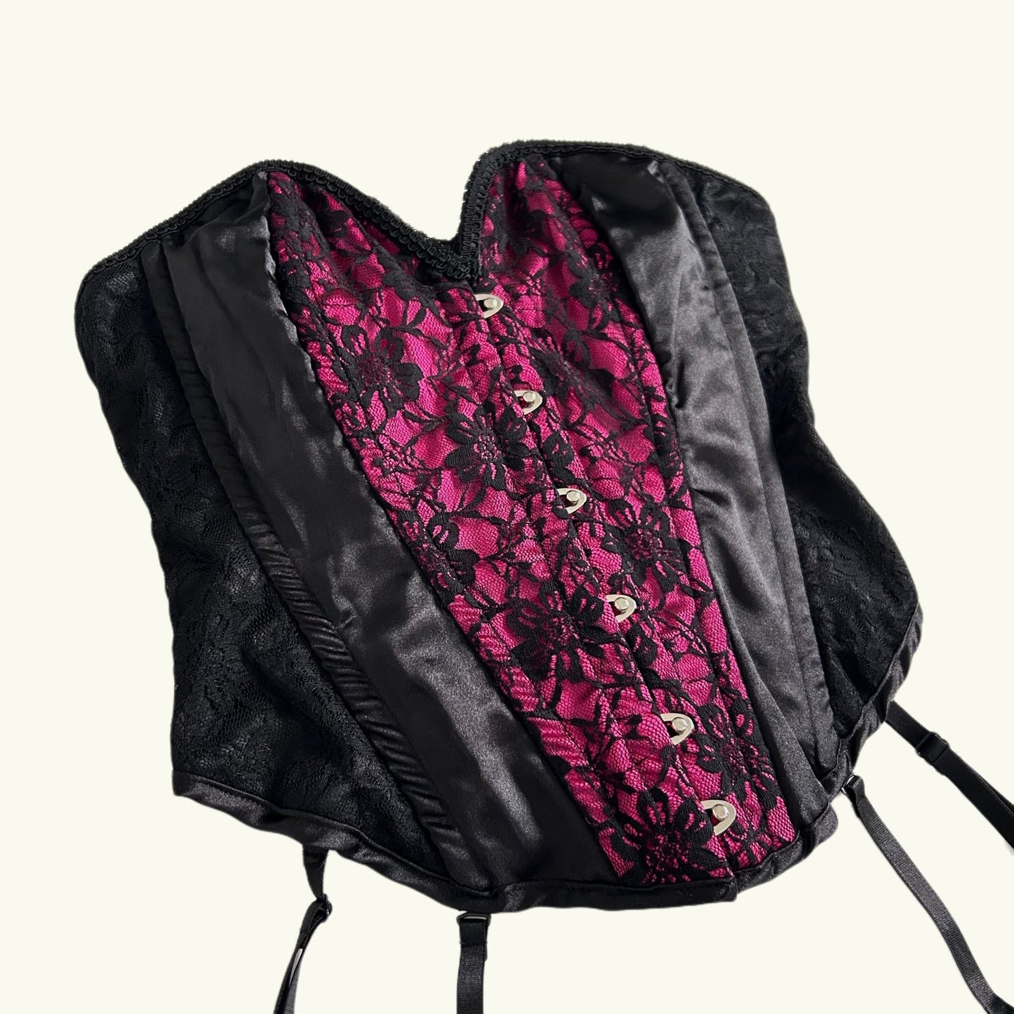 Gorset czarno-różowy - SELLING A SOULgorsetVintage